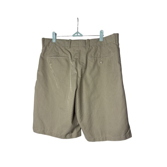 Walter Hagen Mens Golf Shorts Size 35 Pinstripe Tan White - Picture 2 of 4